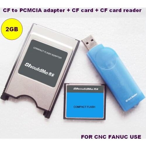 CF card 2GB to PCMCIA CARD adaptor and CF card reader 3 in 1 combo for Industry Fanuc memory use