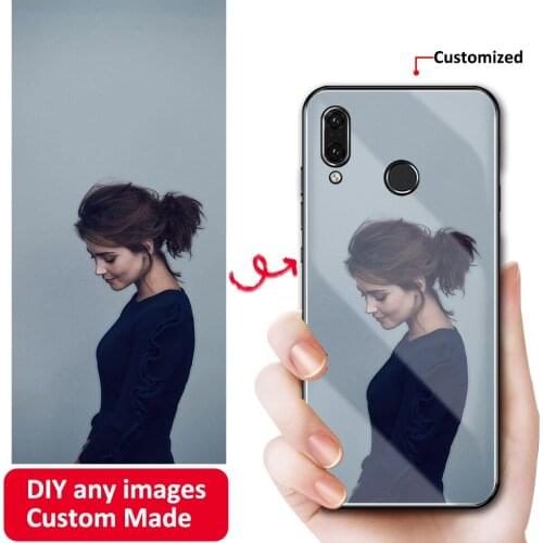 Personality DIY tempered glass case for huawei nova 3i 4 5 honor 8 8x max 9 10 20 lite play note 10 V9 V10 V20 Magic 2 cover