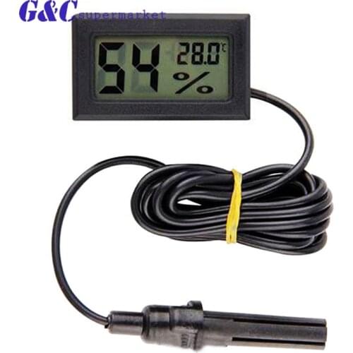 Digital Thermometer Hygrometer Electronic LCD Temperature Humidity Meter Weather Station Indoor Outdoor Clock HTC-2