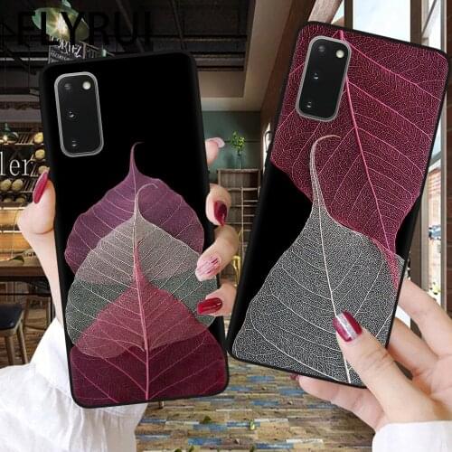 Coloured skeleton leaves Phone Case For Samsung S8 S9 S10 S20 S21 Plus FE S10E Note 10 20 Ultra Lite M31 M31S M51 Shell Coque