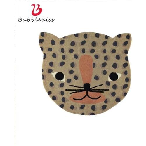 Bubble Kiss Cartoon Leopard Pattern Decorated Heterosexual Carpet Nordic Style Childrens Room Baby Crawling Mat Area Rug 2021