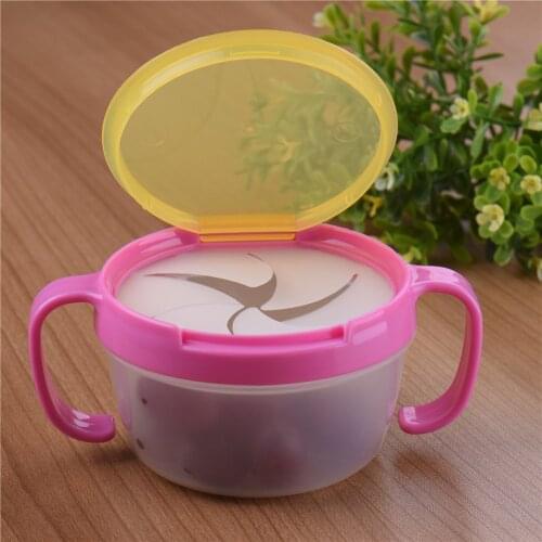 Baby Infant Bowl Snack Dishes Silicone Cup Anti-Leak Feeding Food Bowl Handle Snack Storage Container Children Tableware Dishes