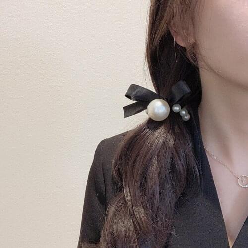 Girls Elegant Pearl Head Small Fragrance Simple Temperament Advanced All-match Hair Tie Hair Rope Hair Accessories Headdress