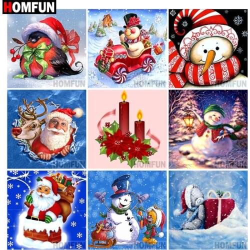 HOMFUN Christmas Card Gift Full Square/Round Drill 5D DIY Diamond Painting 3D Embroidery Cross Stitch 5D Home Decor A14456