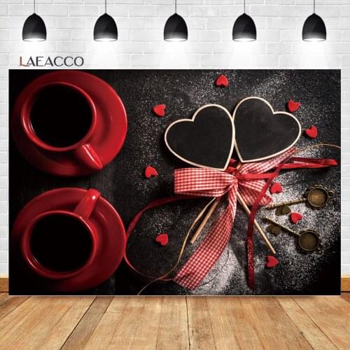 Laeacco Valentines Day Lovers' souvenirs Photocall Background Black Love Heart Baby Customized Portrait Photography Backdrops