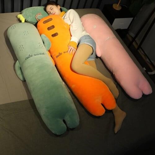 70-140cm Soft Long Fruit Plush Sleeping Pillows Stuffed Cartoon Carrot Strawberry Plush Toy Doll for Kids Girls Birthday Gift
