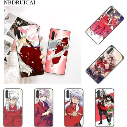 PENGHUWAN anime Inuyasha Soft Silicone Black Phone Case for Samsung Note 3 4 5 7 8 9 10 pro M10 20 30