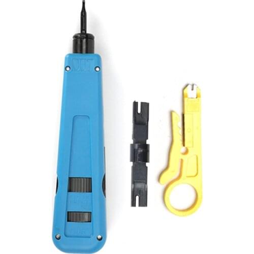 Punch Down Impact Tools for 110/88 terminal blocks Cable Wire Insertion tool Kit with BK replaceable blade and stripping tool