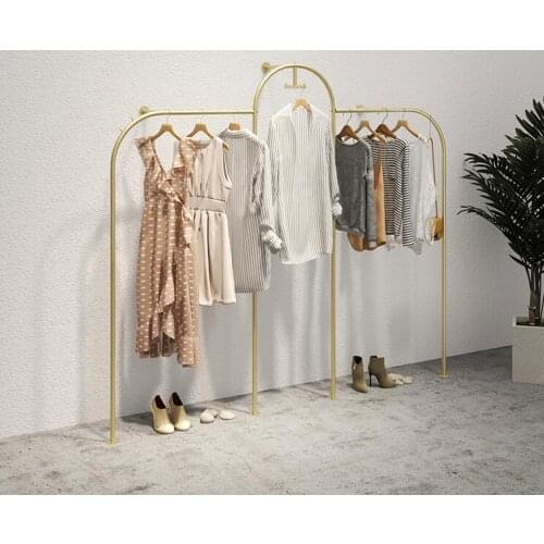Wall mounted display rack in clothing store