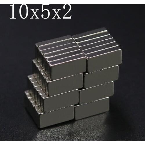 5/10/50/100Pcs 10x5x2 Neodymium Magnet 10mm x 5mm x 2mm N35 NdFeB Block Super Powerful Strong Permanent Magnetic imanes