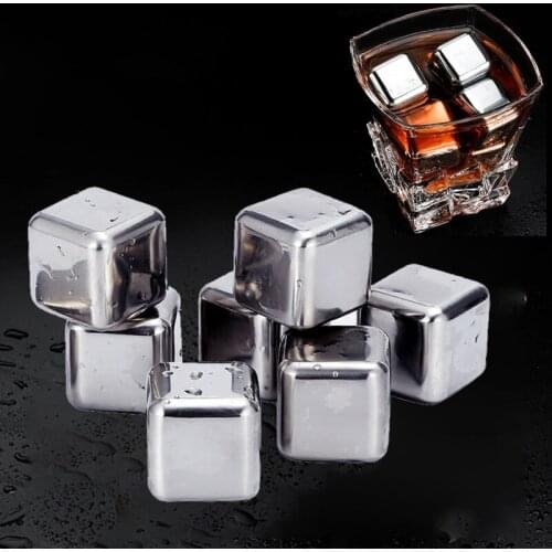 Stainless Steel Ice Cubes Reusable Chilling Stones for Whiskey Wine Keep Your Drink Cold Longer SGS Test Pass