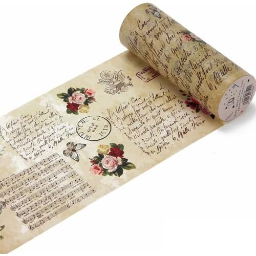 New Hot Washi Tape Map Scrapbooking Kawaii Decorated Vintage Gold Masking Tape Diy Map English DIY Scrapbooking Diary Stationery