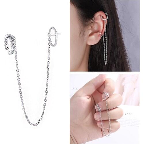 One PCS Hot Sale Double Small Hoop Without Piercing Clip Earrings Tiny Brilliant Zircon Silver-Plated Fashion Jewelry for Women