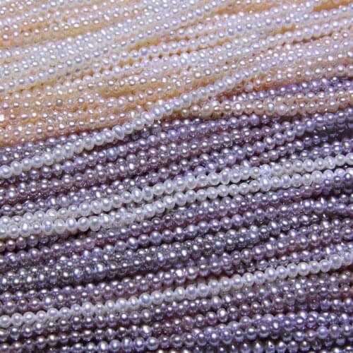 Freshwater Pearl Necklace Oval Shape with Size 5-6mm Pearls Loose Pearl Strands for DIY Jewelry