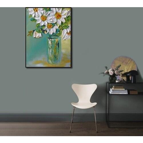 Poster Card Wall Stickers Hand-Painted Oil Painting Flowers Modern Minimalist Home Aesthetic Decoration Accessories