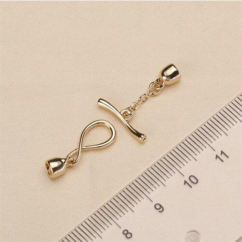 DIY Necklace Bracelet Connectors Clasp 18K Gold Plating Copper Cubic Zirconia Clasps For Jewelry Making Fastening Accessories