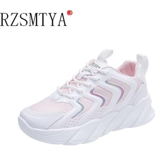 Sports Footwear Womens Running Shoes 2021 Summer New Mesh Breathable Platform Increased All-match Students Shoes