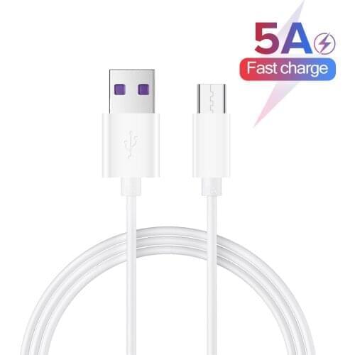 Adaptador USB, USB tipo C Cable 5A para Huawei P30 Samsung Galaxy S10 más rápido de carga para Xiaomi Tablet Android Cable Micro