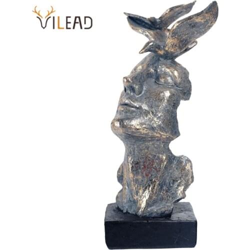 VILEAD Resin Bird Mask Statue Nordic Retro Romantic Lovers Statuette Porch TV Cabinet Bookcase Decoration Living Room Ornaments