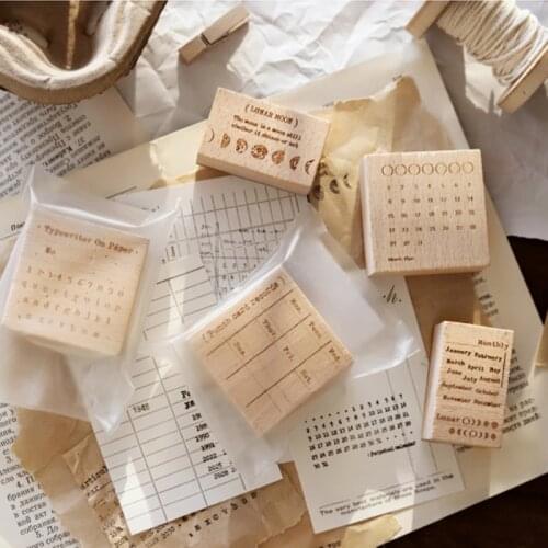 Vintage Perpetual calendar time Planner stamp DIY wooden rubber stamps for scrapbooking stationery scrapbooking standard stamp