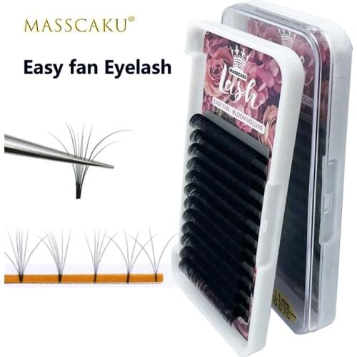 High quality private label light weight blooming fan extensions fast fanning individual faux mink lashes for mackup beauty