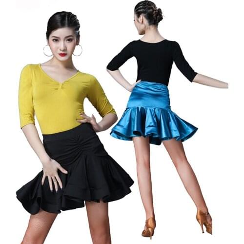 Lady Latin Dance Skirt Sexy Dancing Skirt Dress Samba Tango Practice Black Purple Latin Dress Performance Competition