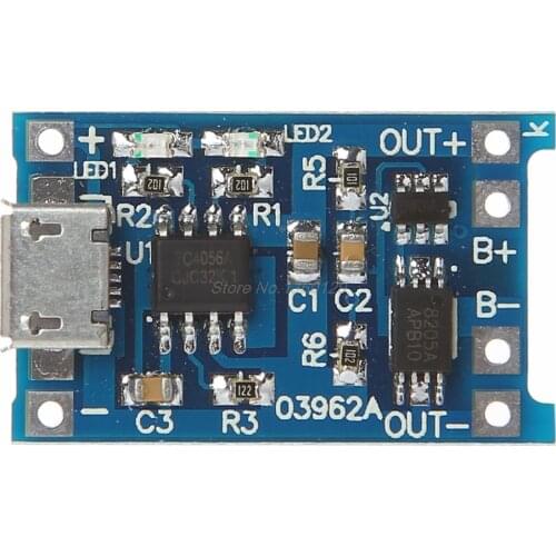 Lithium Battery Charge+Protection 2-In-1 Circuit Board 5V 1A 2A Micro USB Module AUG_18 Wholesale&DropShip