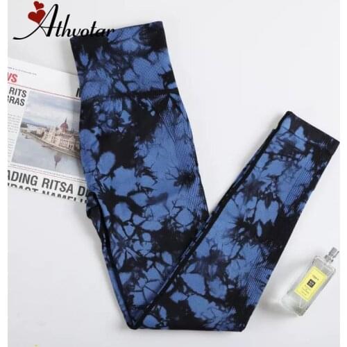 ATHVOTAR Tie Dye Push Up Leggings Women Squat Proof Yoga Pants Running Gym Clothing Seamless Leggings Fitness Sport Tights