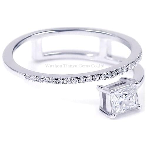 Tianyu Gems 925 Silver Ring Jewelry Cushion 3.5*4.5mm White Diamond Moissanite Wedding Rings Fashion Party Gifts for Women Girls