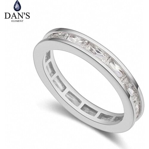 DANS Real Austrian Crystals Brand AAA Zirconia Micro Inlays Fashion Ring for women New Geometric 110236white
