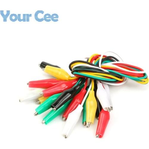 1 set 10 pcs New Arrival 50cm Double-ended Alligator Crocodile Clip Cable Test Jumper Wire Cable