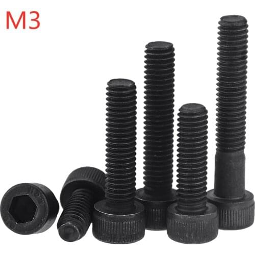 10PCS M3x4-60 10 20 30 40 50 DIN912 Grade 12.9 Allen Socket Head Screw Hexagon Socket Head Cap Screws Hex Socket Screw M3*4