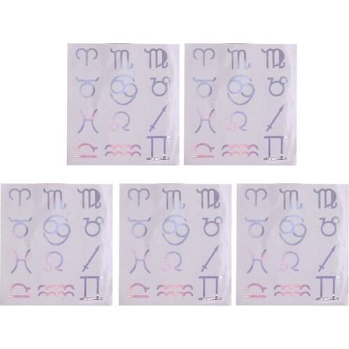 13MC 5Pcs 12 Constellations Reflective Mirror Paper Self Adhensive Epoxy Resin Fillings Resin Mold Fillings Resin Stickers