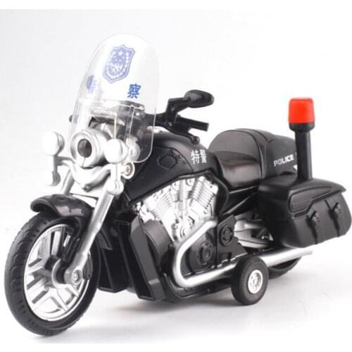 17.5CM Motorcycle Bike Bicycle Vehicle Diecast Alloy Race Patrol Police Bikes Car Street Model Toy Souvenir F child collection