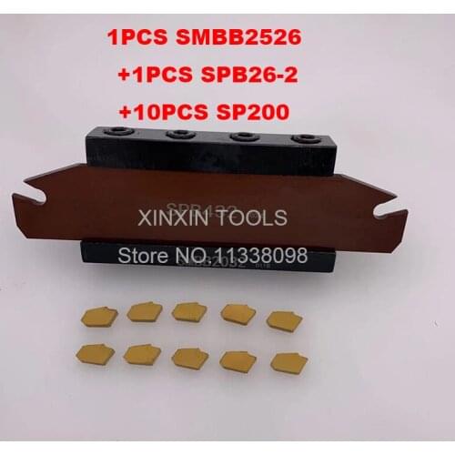 25mm petiole SPB26-2 1pcs+SMBB2526 1pcs+ SP200 NC3020/NC3030 10pcs=12pcs/set NC3020/NC3030 Machining steel CNC lathe tool
