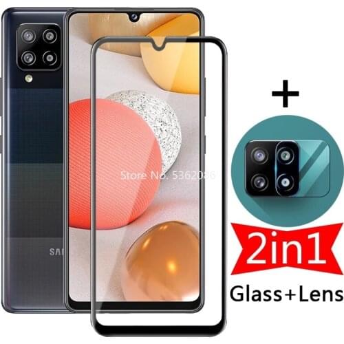 2in1 Glass for Galaxy A42 5G Camera Lens Protector for Samsung Galaxy A 42 5G Tempered Screen Protector for GalaxyA 42 5G Cover