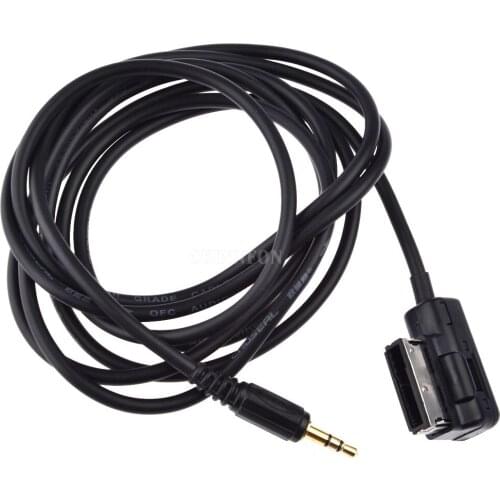 50Pcs/Lot 1M Music Interface MDI AMI 3.5mm Jack Aux-IN MP3 AUX Cable Adapter for VW