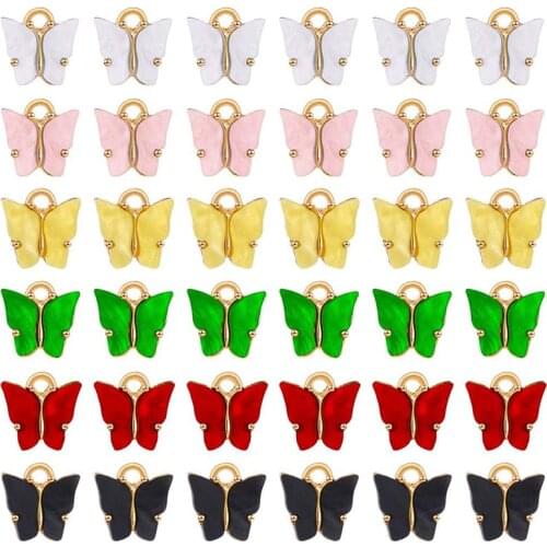 10Pcs 12*15mm Butterfly Acrylic Charms Diy Findings Kawaii Phone Keychain Earring Pendant Charms for Jewelry Making Supplies