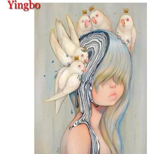 5D Diamond Embroidery Cartoon girl pigeon Diy Diamond Pictures Children‘s room decor Diamond Painting cross stitch mosaic kit