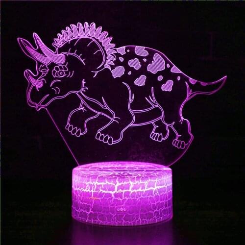Anime 3D Night Light Wild Animals for Dinosaur Model Toy Set Movable Doll Childrens Toy Birthday Christmas Gift LED Table Lamp