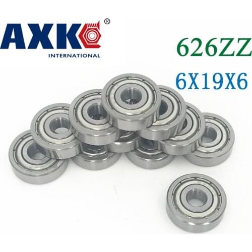 Axk 626zz Bearing Abec-5 10pcs 6x19x6 Mm Miniature 626z Ball Bearings 626 Zz Emq Z3v3 Quality