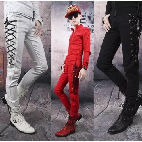 Spring summer personality fashion slim pants mens feet trousers pantalones hombre cargo harem pants for men pantalon homme punk