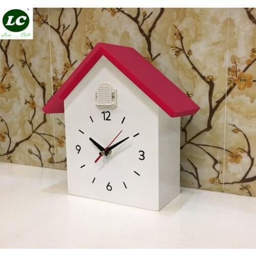 15inch Table Wall Clock Cuckoo White cuckoo Clock Alarm Quartz Timed Clock Cuckoo Alarm Home Decor Christmas Present