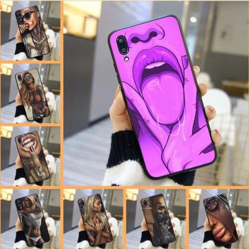 For Huawei Y7 Y6 Y5 2019 Case Silicone Black Girl Sexy Cool Cartoon Soft Back Cover For Huawei Y9 Y7 Y6 Prime Pro 2019 Case