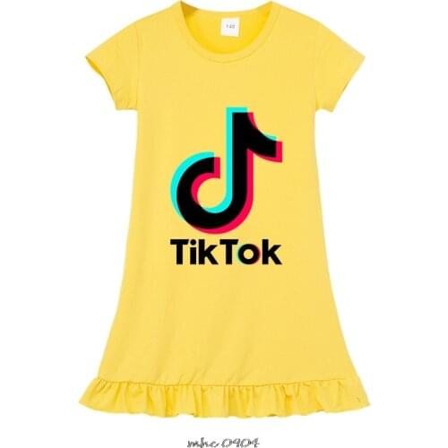 Tik Tok Baby Girls Dress Kids Cartoon Tik Tok Dress For Girls Sleeveless Children Dresses Clothes for Girls
