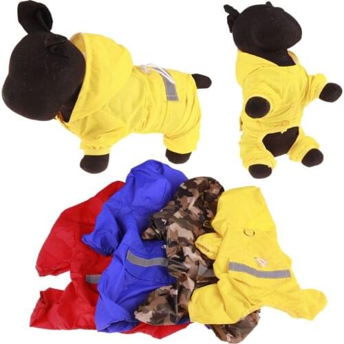 Pet Cat Dog Raincoat Hooded Reflective Puppy Dog Rain Coat Outdoor Pet Clothes Hooded Windproof Design Waterproof Coat