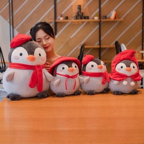 30/50cm Kawaii Penguin Plush Toy Stuffed Penguin With Hat Toy Baby Accompany Pillow Soft Animal Doll Kids Girls Birthday Gifts