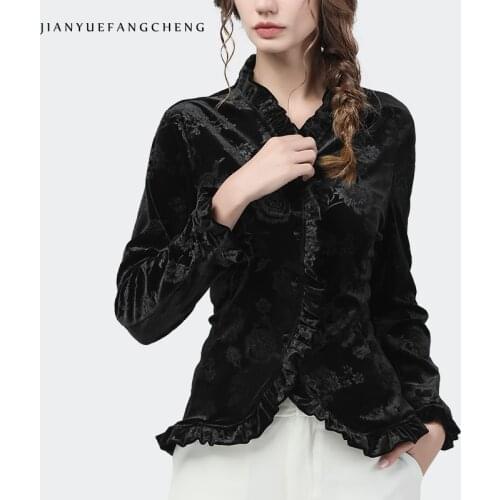 Jianyuefangcheng Women's Shirts With Embroidery