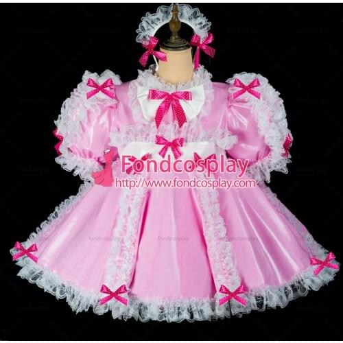 Sissy maid pvc dress lockable Uniform cosplay costume Tailor-made[G2413]