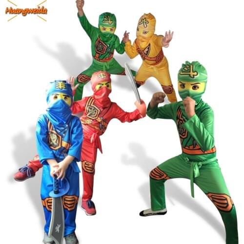 Ninjago Costume Boys Costumes Children Fancy Party Dress Up Carnival Halloween Costume for Kids Ninja Cosplay Superhero Jumpsuit